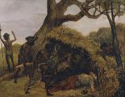 Natives discovering the body of William John Wills, the explorer, at Coopers Creek, June